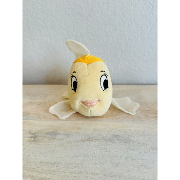 Disney Store RARE Pinocchio Cleo Goldfish 7” Plush Fish Stuffed Animal Mesh Fins - Picture 1 of 6